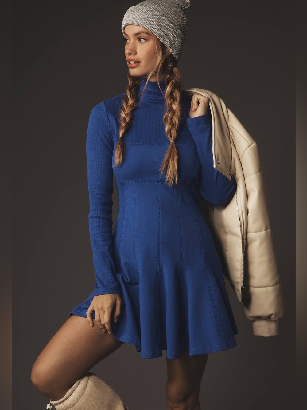 Daily Practice by Anthropologie Long-Sleeve Mini Swing Dress